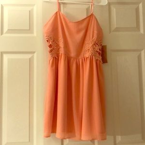 NWT Peach Sundress with Lace Details